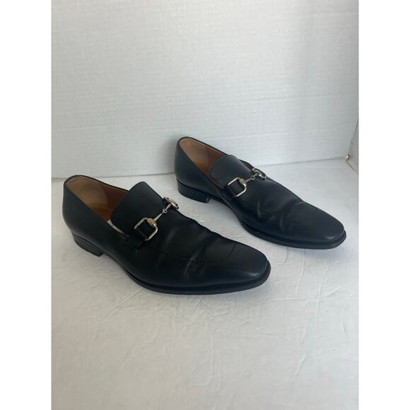 Gucci Men’s Horsebit Black Leather Slip On Loafer Dress Shoes Sz EU 41.5EJ - Picture 2 of 13